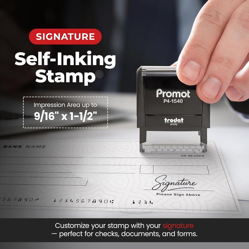 Promot Personalized Signature Stamp - Custom Self Inking Stamp with Your Handwritten Signature, Easy Stampers & Professional Impressions for Business, Legal, and Personal Documents (Small) - Image 5